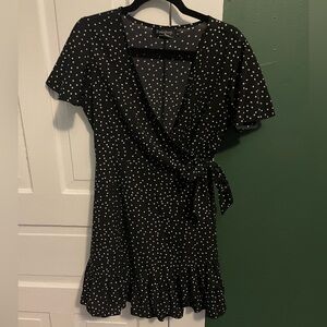 Polka dot wrap dress